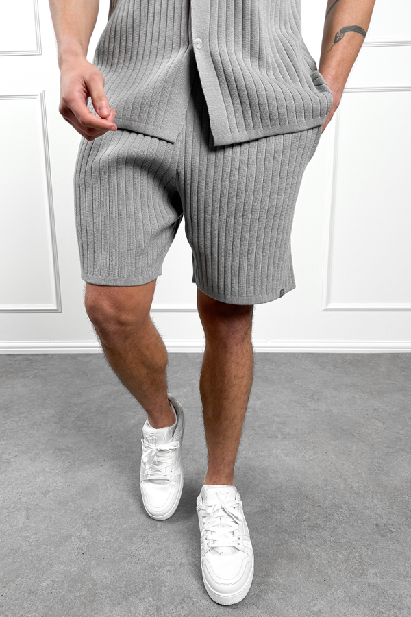 Pleated Shorts - Grey Fashion