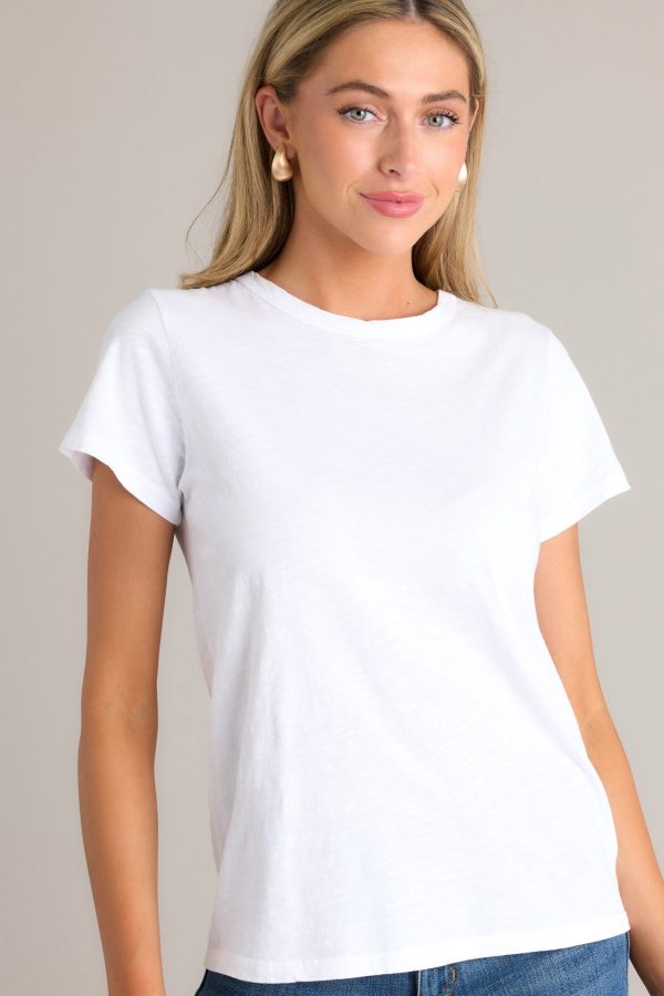 Savoring Simplicity 100% Cotton White Tee Online Sale - Image 3