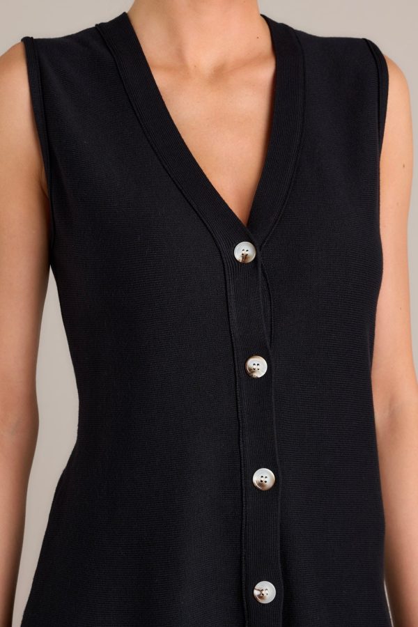 Eclipse Edge Black Button Front Sweater Top Supply - Image 2