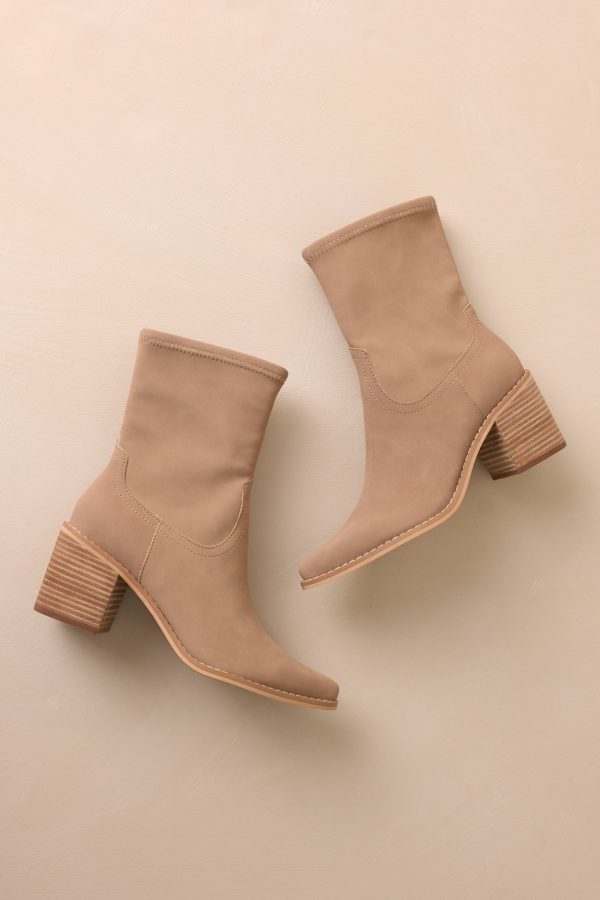 Stride In Style Taupe Ankle Boots Online now - Image 3