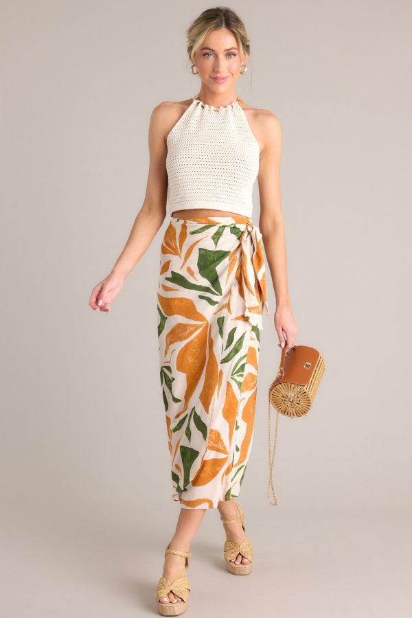 Tiki Terrace Beige Knit Halter Crop Top Discount - Image 3