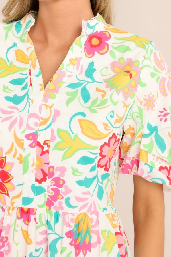 Grow Laughter Pink Floral Mini Dress Hot on Sale - Image 3