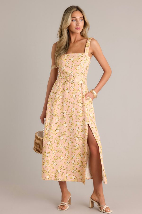 Blooming Grace Orange Peach Floral Maxi Dress For Cheap - Image 5