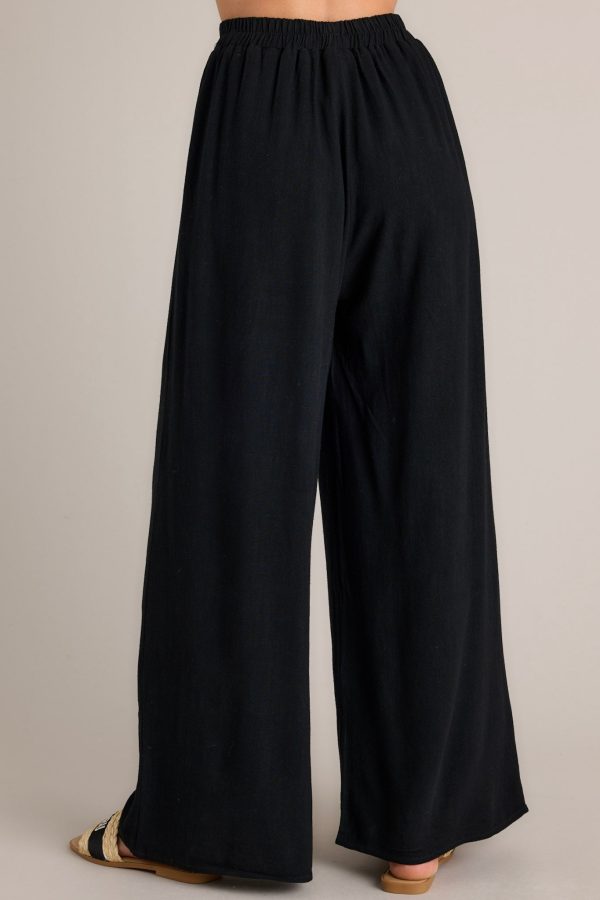 Neutral Nomad Black Linen Blend Pants Hot on Sale - Image 4