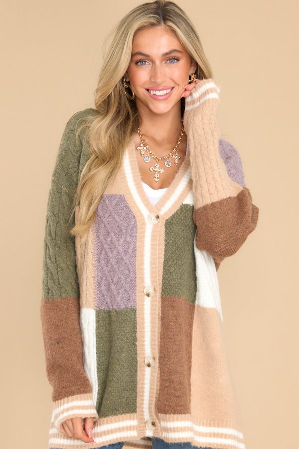 Stunning Significance Green Colorblock Cardigan Cheap - Image 5