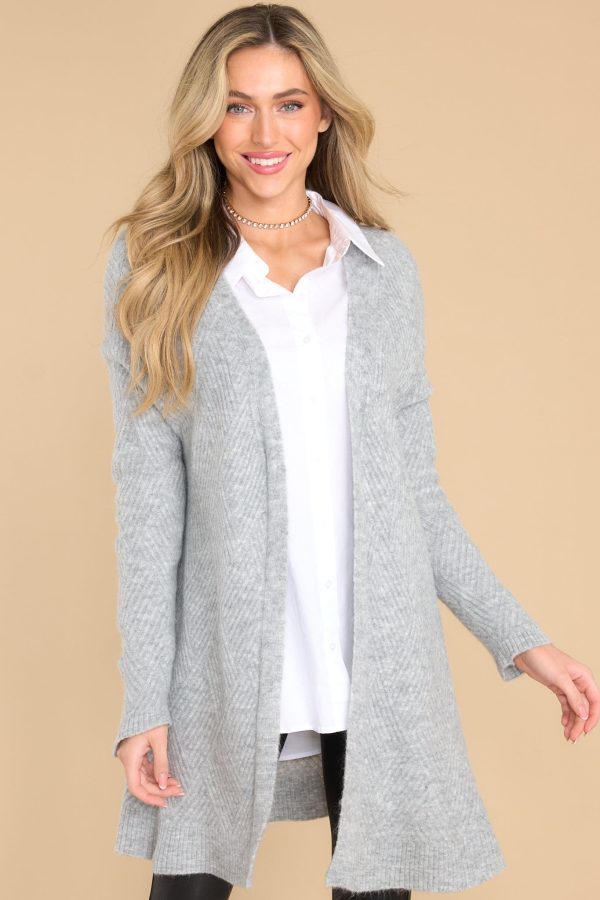 One Last Moment Grey Cardigan Online Sale - Image 5