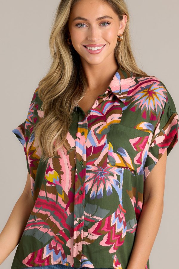 Butterfly Wonderland Green Multi Top Fashion - Image 4