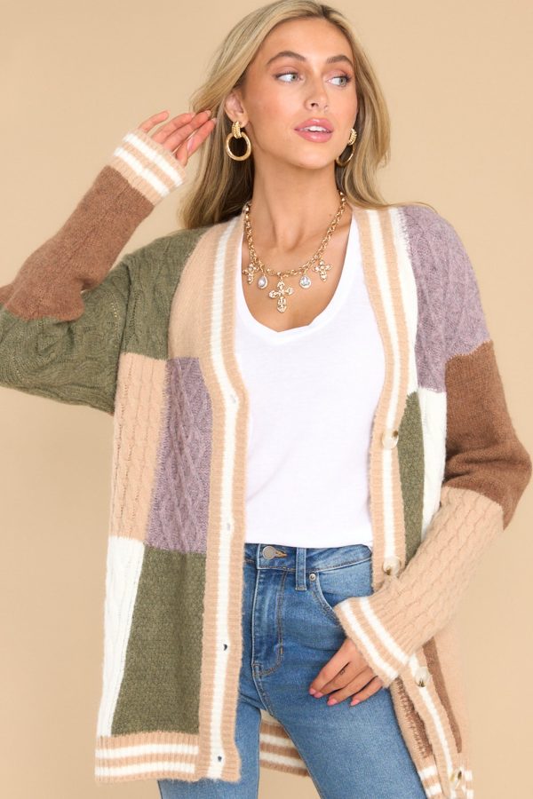 Stunning Significance Green Colorblock Cardigan Cheap