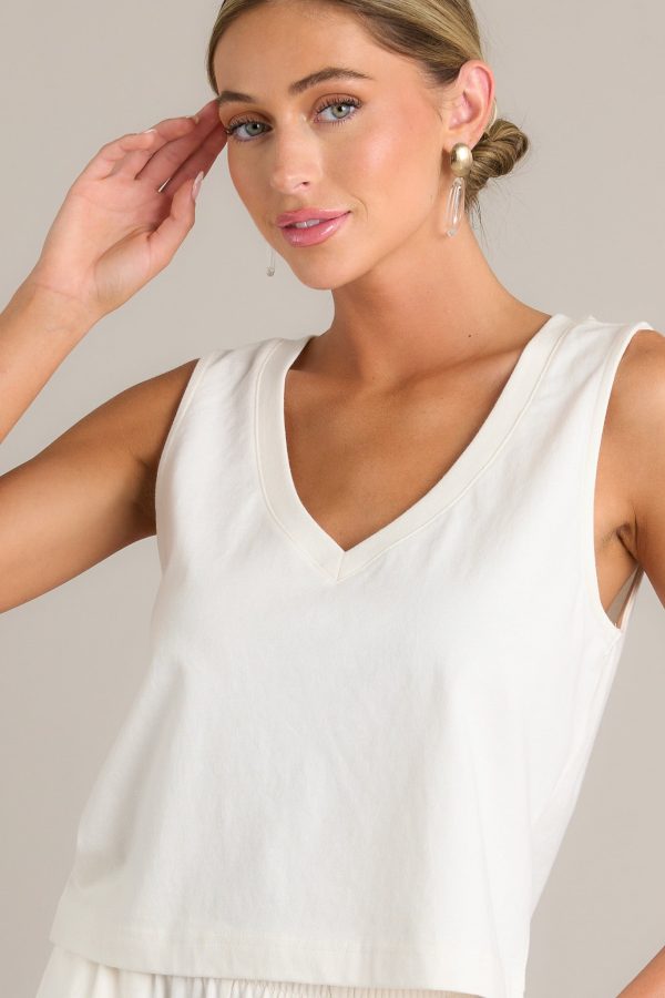 Z Supply Sloane V-Neck Sea Salt Tank Fashion - Image 3